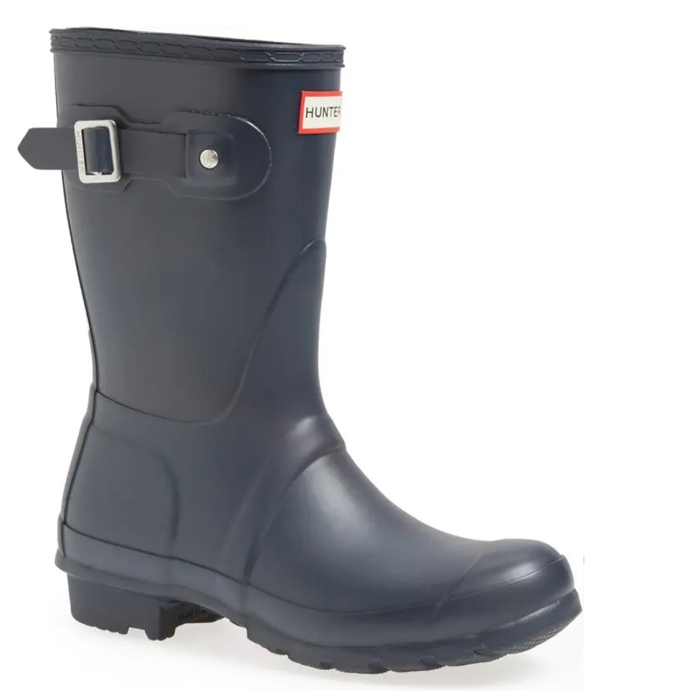 Hunter Womens Original Short Navy Matte Rain Boots